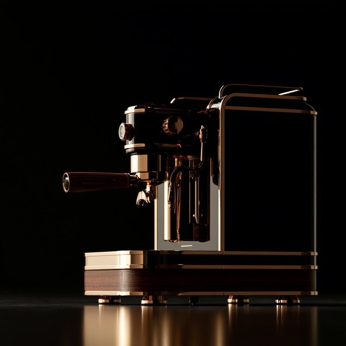 Espresso machine in warm evening light